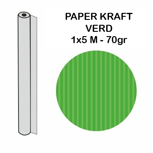 ROLLO VERDE KRAFT 1X5M 70GR