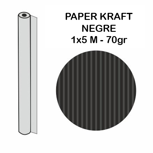 ROLLO NEGRO KRAF 5X1M.70GR.