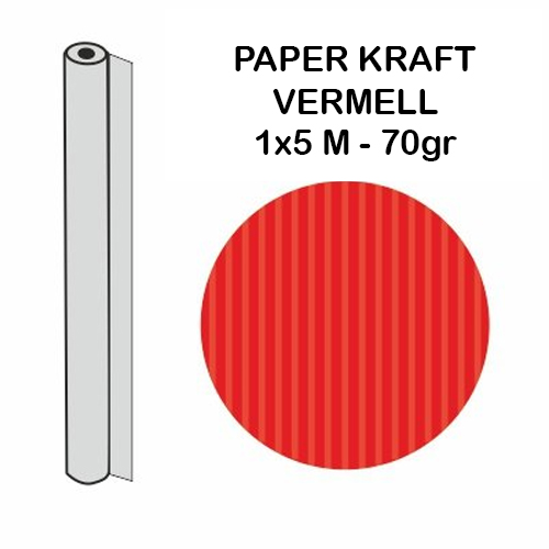 ROLLO KRAFT ROJO 5X1M 70GR