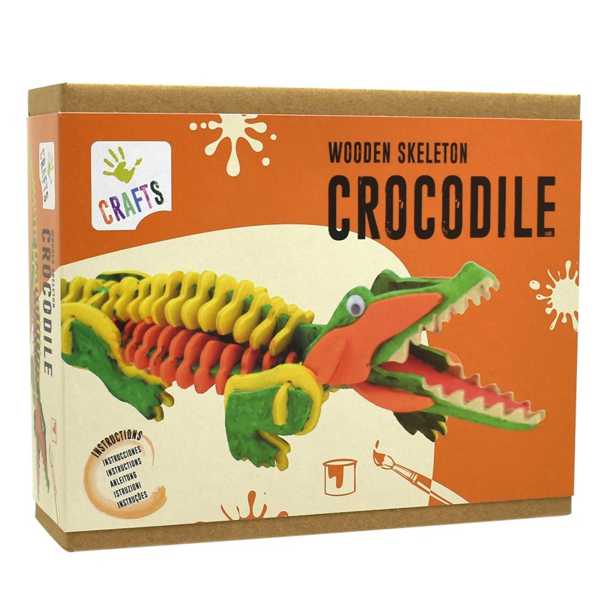 WOODEN SKELETON CROCODILE