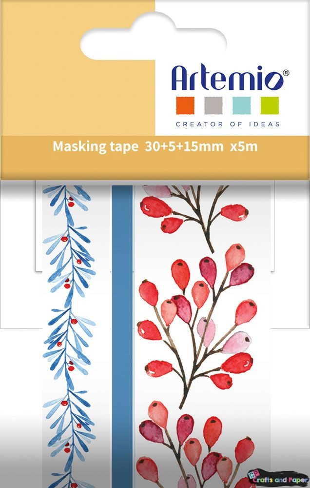 MASKING TAPE 15+5+30MMX5M XMAS BERRIES