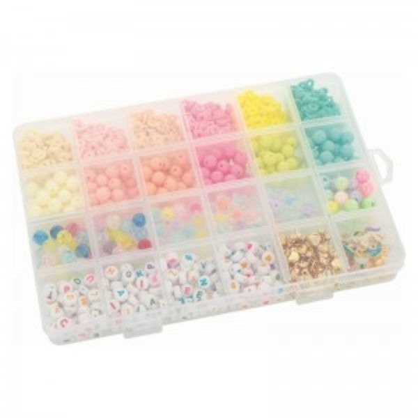 SET OF MIXED PASTEL BEADS