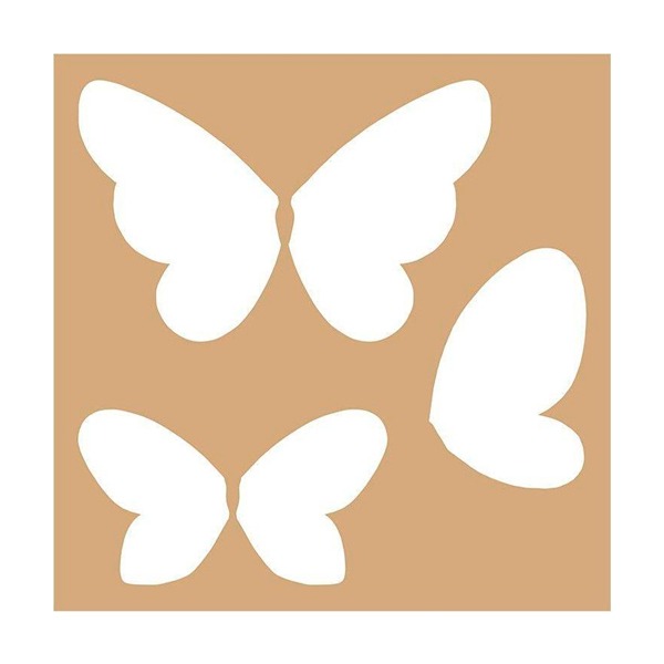 PLANTILLA KRAFT 20X20CM MARIPOSAS