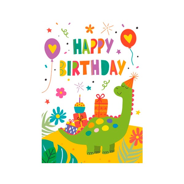 TARJETA ZIG-ZAG DINOSAURIOS
