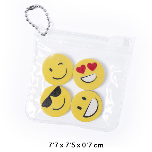 SET 4 GOMAS EMOTICONOS MATEKY