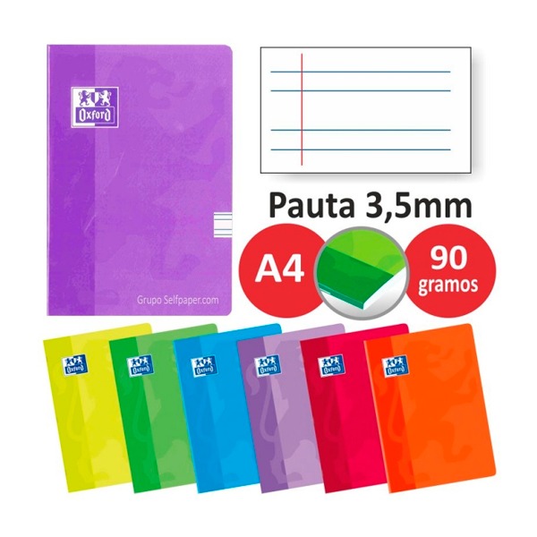 LIBRETA A4 GRAP.T/B PAUTA 3'5MM 48H OXF