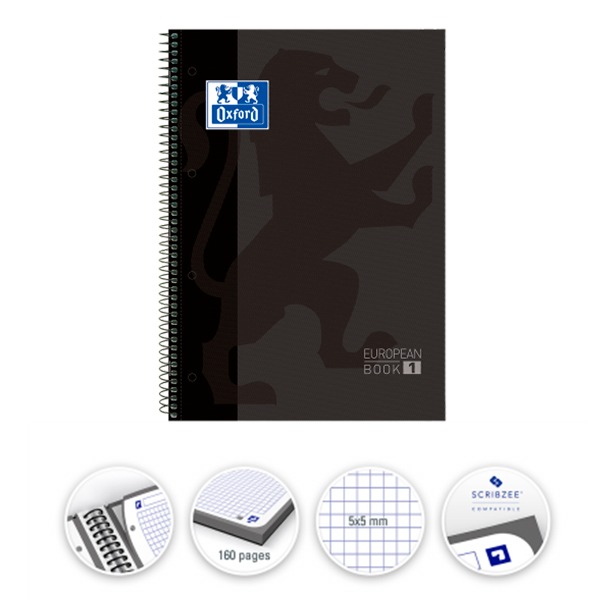 LIBRETA A4 ESP. T/D 5X5 80H OXFORD NEGR