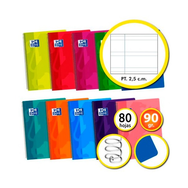 LIBRETA Fº ESP.PAUTA 2'5 T/P 80H OXFS