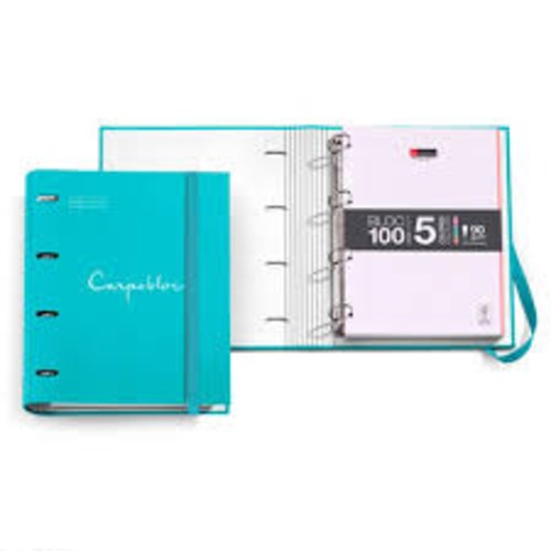 CARPETA A4+ 4 ANILL.+REC.5X5 OXFS PASTEL