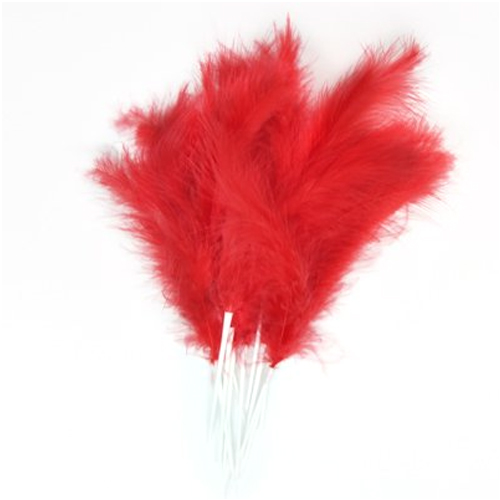 PAQUETE 12 PLUMAS MONA 8CM.ROJO
