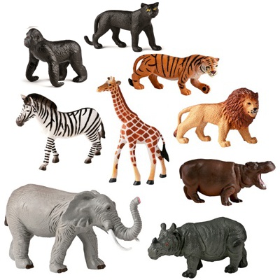 BOTE 9 ANIMALES PLASTICO SELVA