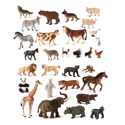 ANIMALES GRANJA Y SALVAJES 30 FIGURAS -