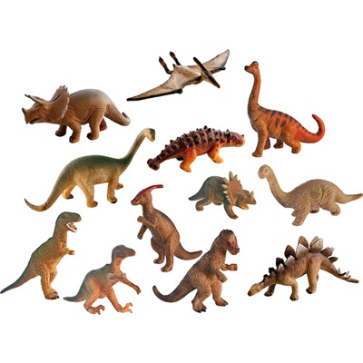 BOTE 12 FIGURAS DINOSAURIOS PLASTICO
