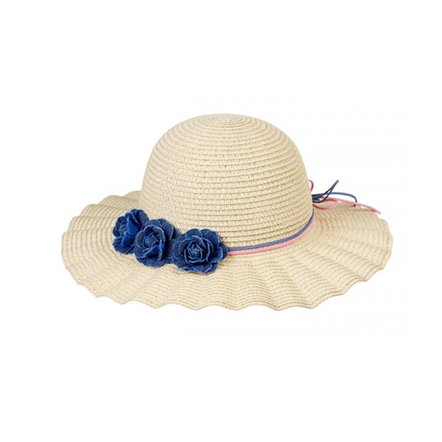SOMBRERO NANETTE NATURAL-AZUL