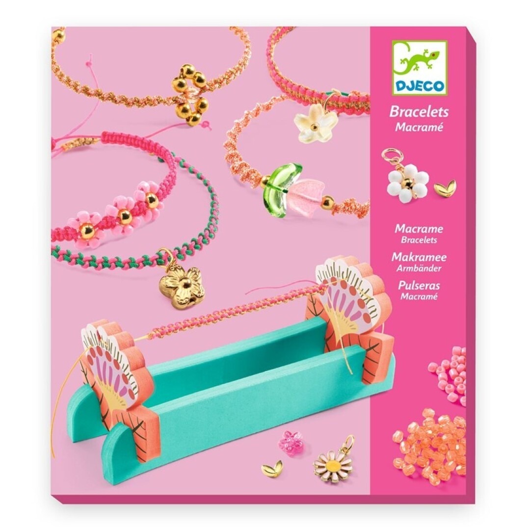 PULSERAS DE MACRAME ROSAS