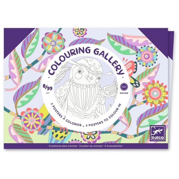POSTER PARA PINTAR COL.GALLERY PAJAROS