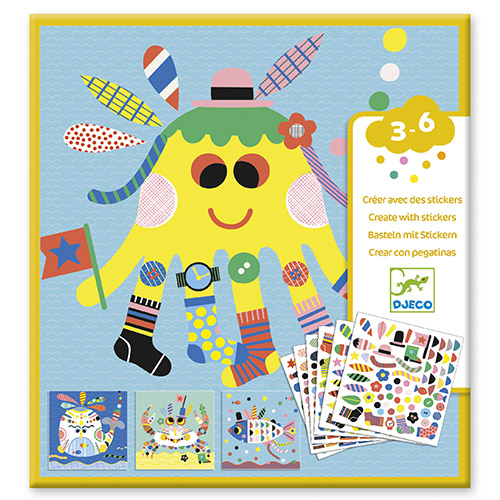 CREAR CON PEGATINAS ANIMALES MARINOS  (M