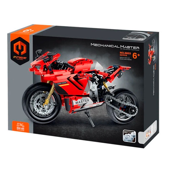IMMASTER MOTOCICLETA  ROJA 557 PIEZAS