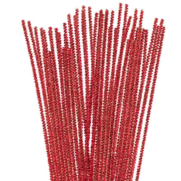 PAQ. 25 LIMPIAPIPAS 6MMX30CM ROJO METAL