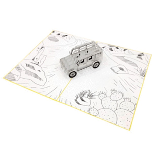 BLOC PARA PINTAR FIGURA 3D POP UP JEEP