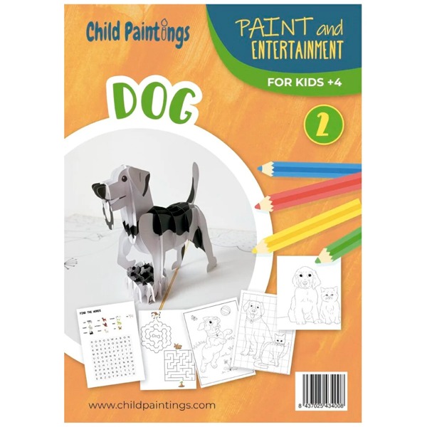 BLOC PARA PINTAR FIGURA 3D POP UP PERRO