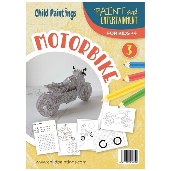 BLOC PARA PINTAR FIGURA 3D POP UP MOTO