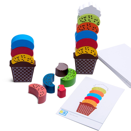 JUEGO DE MADERA PARA APILAR HELADOS