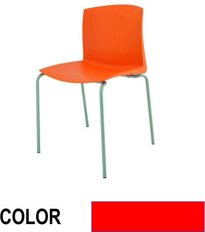 SILLA CLOE CONF. S/BRAZOS POLIPROP. ROJ