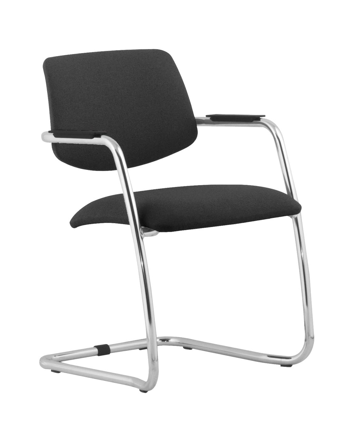 SILLA CONFI. EVA C/BRAZOS TAPIZ NEGRA