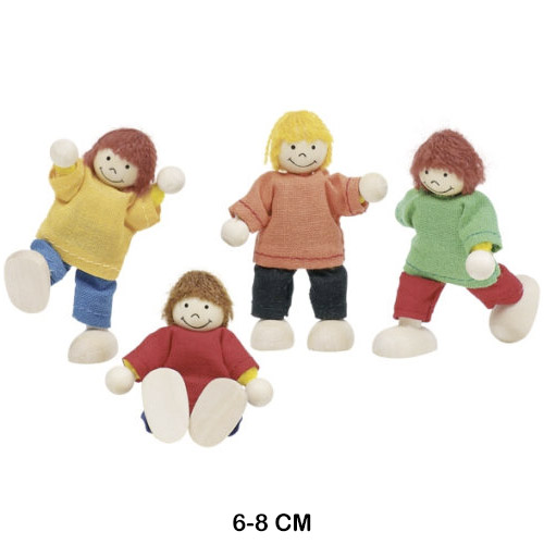 MUÑECOS ARTICULADOS NIÑOS 4 PIEZAS