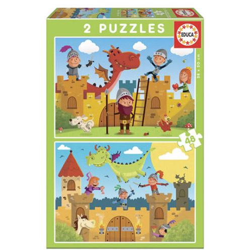 PUZZLES DRAGONES Y CABALLEROS 2X48