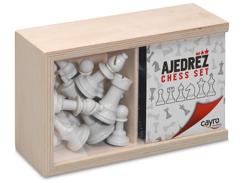 CAJA MADERA FIGURAS AJEDREZ 7'5CM