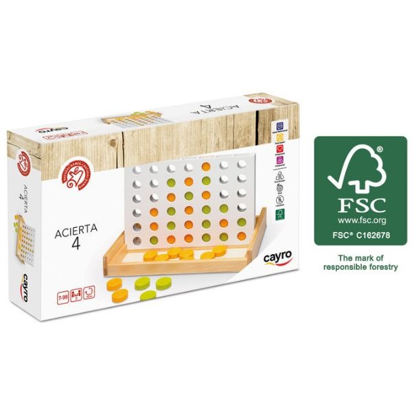 JUEGO ACIERTA 4 DE MADERA