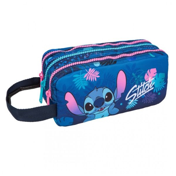 ESTUCHE 3 COMPARTIMENTOS STITCH - BLUE