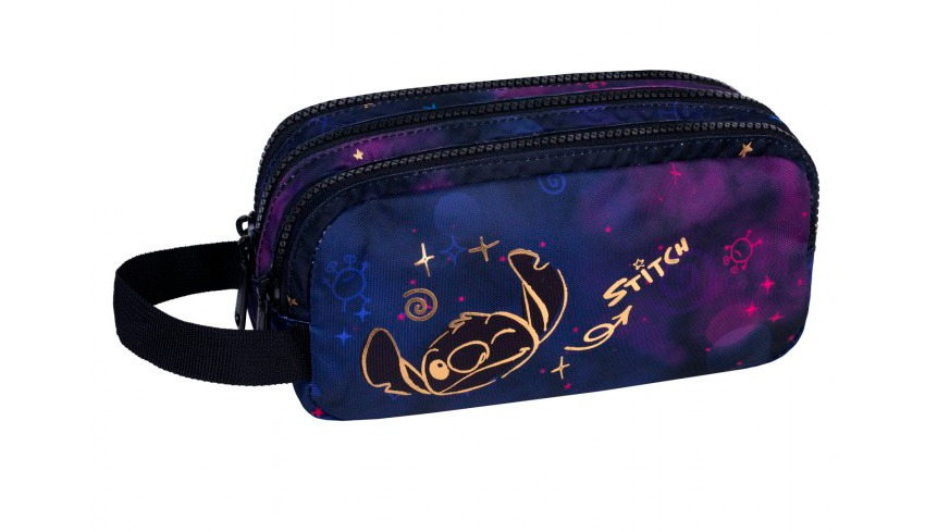 ESTUCHE 3 COMPARTIMENTOS STITCH GOLD
