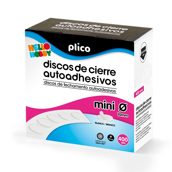 PACK 400 CIRCULOS VELCRO 10MM BLANCO