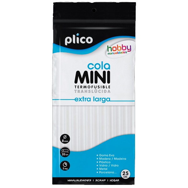 BLISTER 25 BARRAS SILICONA MAX 8MM
