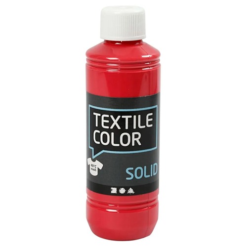 BOTELLA 250ML TEMPERA TEXTIL ROJA SOLIDA