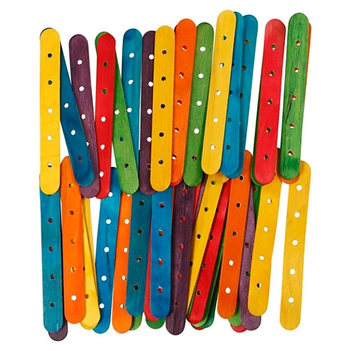 PAQ 500 PALOS MADERA C/AGUJEROS COLORES