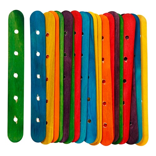 PAQ. 20 PALOS MADERA C/AGUJEROS COLORES