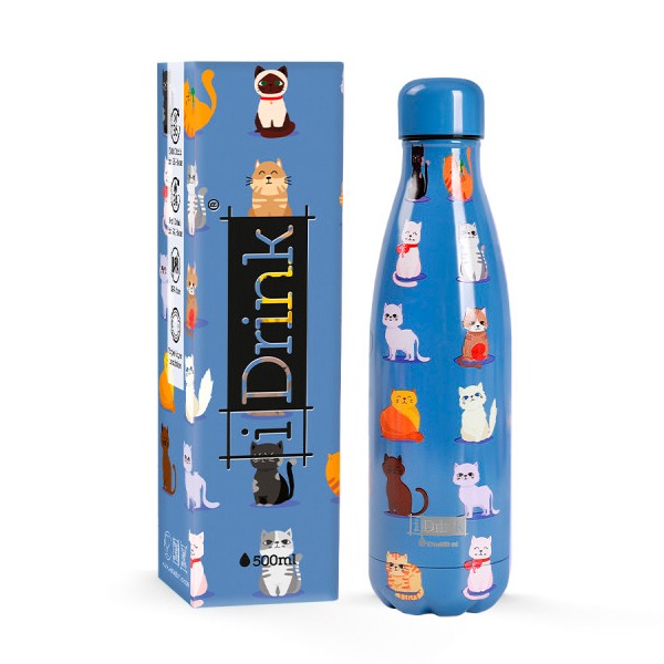 BOTELLA TERMICA 500ML BLUE CATS