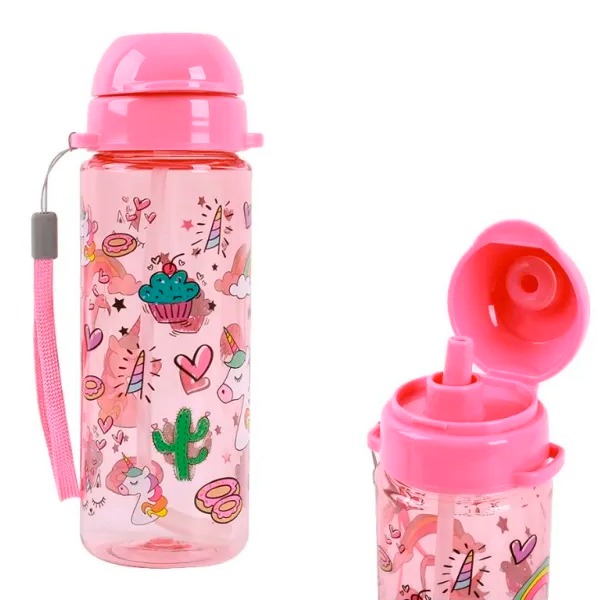 BOTELLA 400ML CON TRITAN UNICORNIO