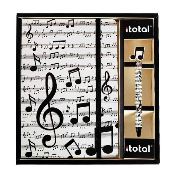SET DE CUADERNO A5 + BOLIGRAFO MUSICAL