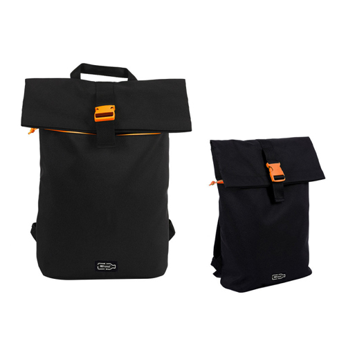 MOCHILA RPET CON DETALLES EN NARANJA