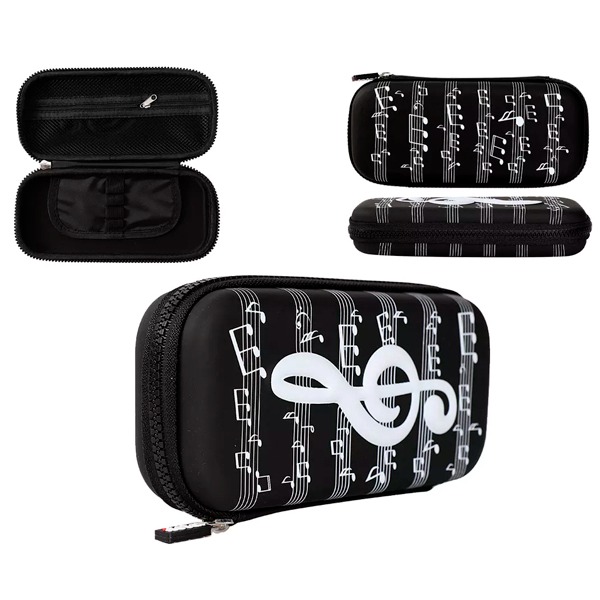 ESTUCHE RIGIDO DE MUSICA NEGRO