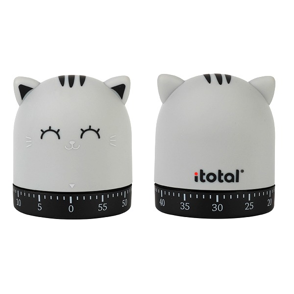 TEMPORIZADOR DE COCINA CAT GRIS