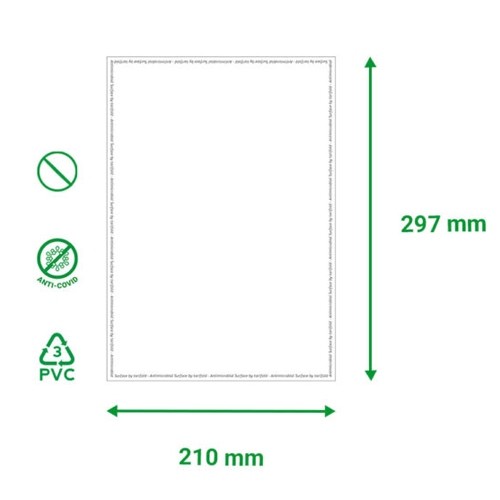 FILM ANTICOVID DE PVC 210X297MM PACK 10U