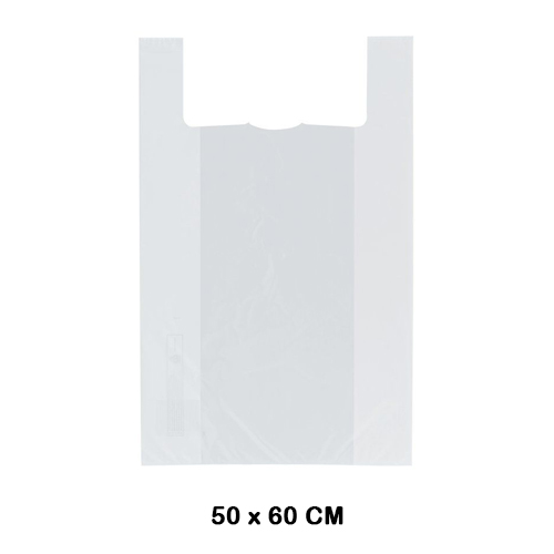 PAQ. 100 BOLSAS CAMISETA 50X60CM BLANCA