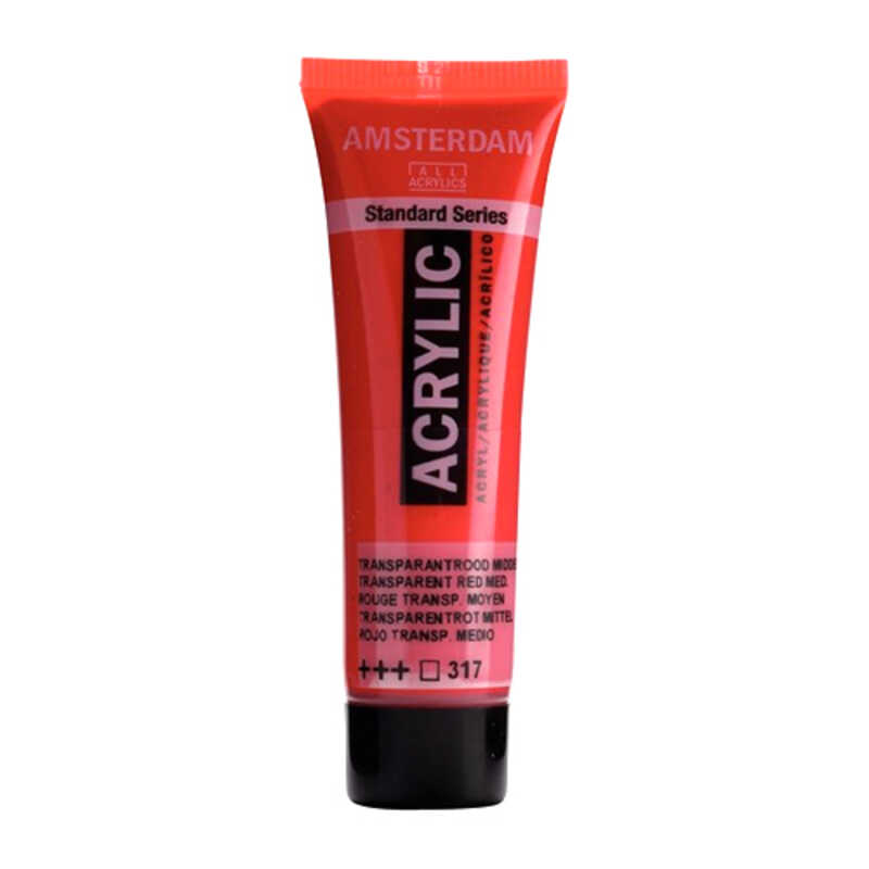 ACRILICA AMSTERDAM 20ML ROJO TRANSP.MED