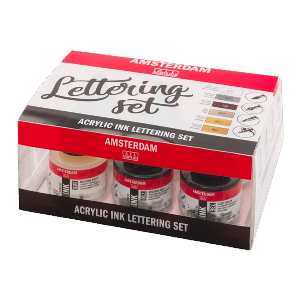 TINTA ACRILICA AMSTERDAM SET 6U LETTERI